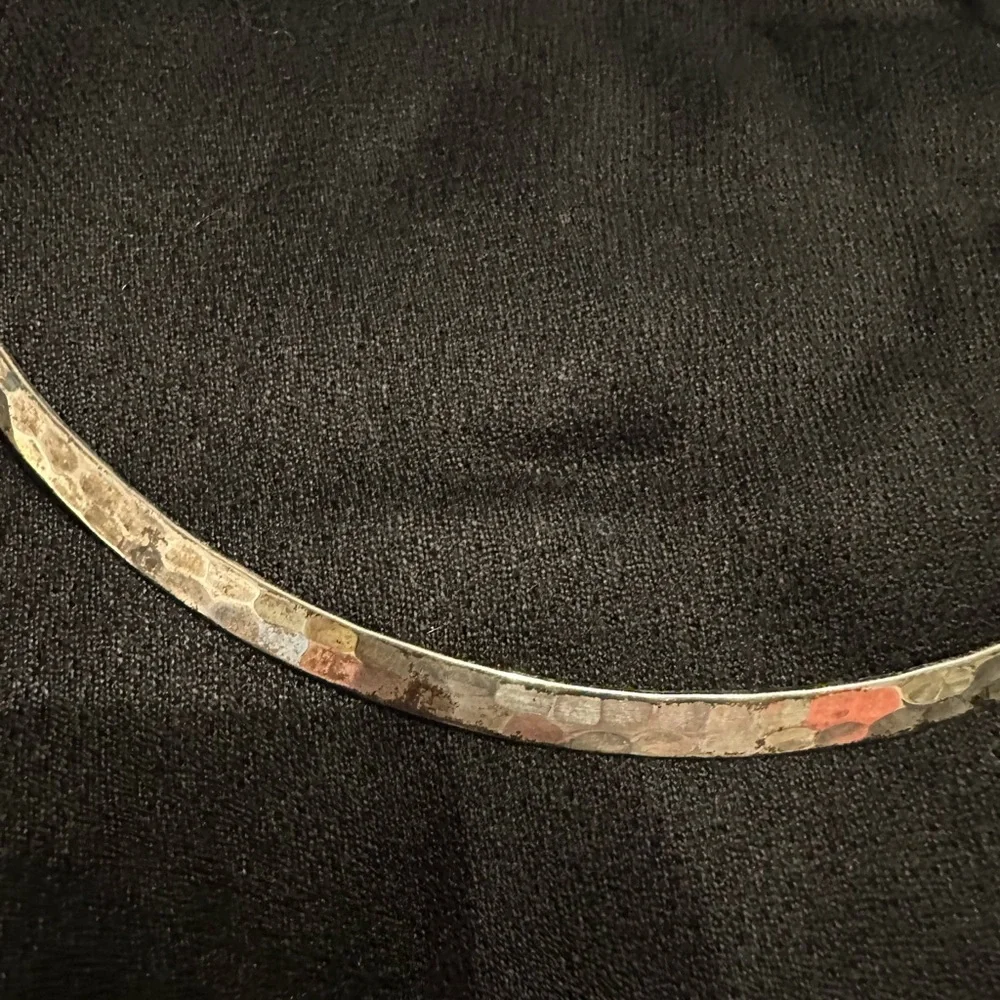 Sterling silver stamped neck collar choker - Picture 5 of 7